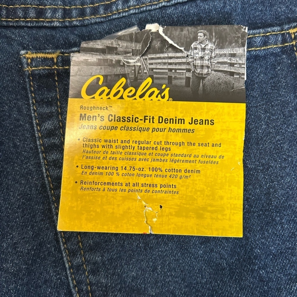 NWT Cabela’s Men's Classic Fit Blue Jeans, Size 32x32 - Picture 5 of 7
